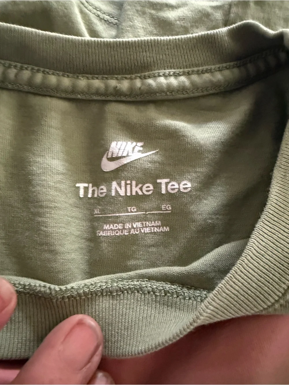 Nike Boys XL Volcano Graphic Tee Olive Green Swoosh Mountain Shirt